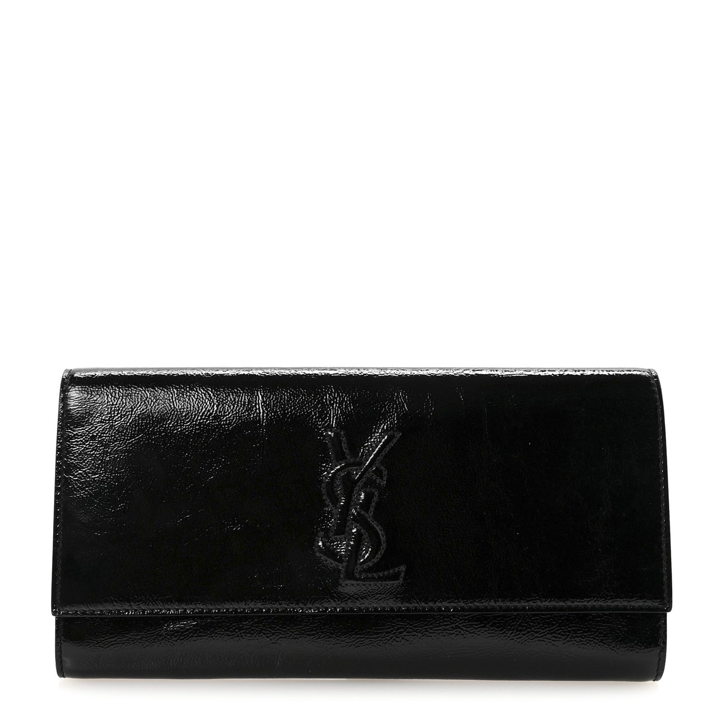 Textured Patent Monogram Small Belle De Jour Clutch  Black