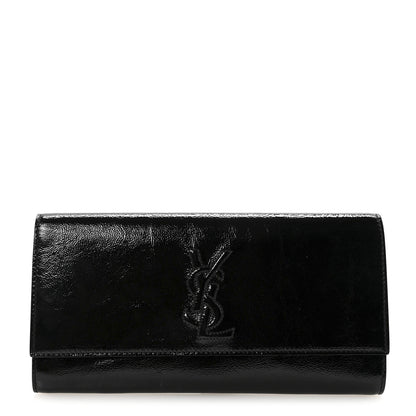 Saint Laurent Textured Patent Monogram Small Belle De Jour Clutch  Black 1 of 6