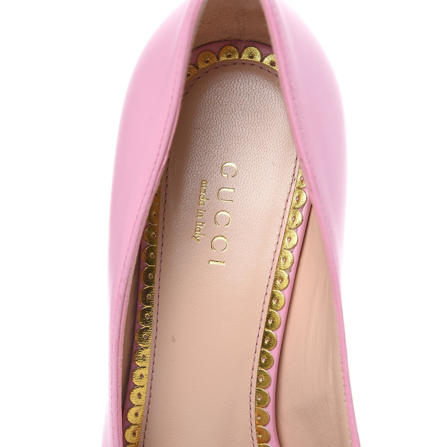 Gucci Nappa Queen Margaret Bow Mid Heel Pumps 37.5 Sugar Pink 9 of 12