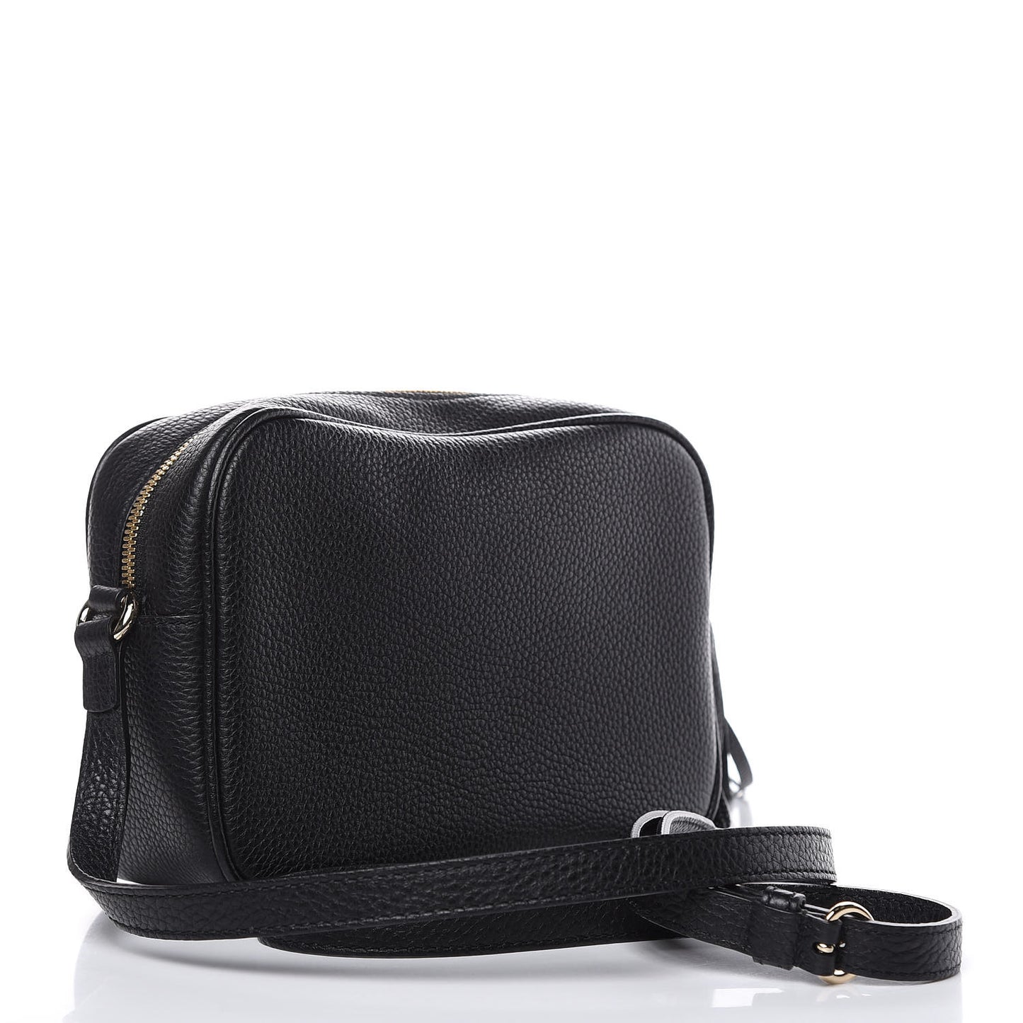 Pebbled Calfskin Small Soho Disco Bag Black