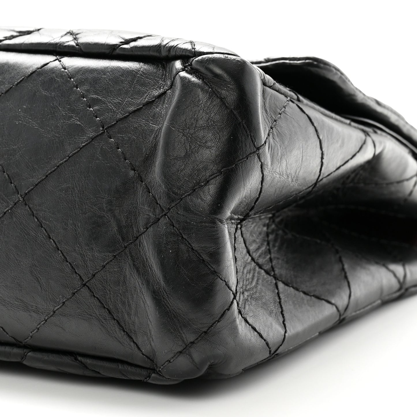 Aged Calfskin Quilted 2.55 Reissue 227 Flap Black