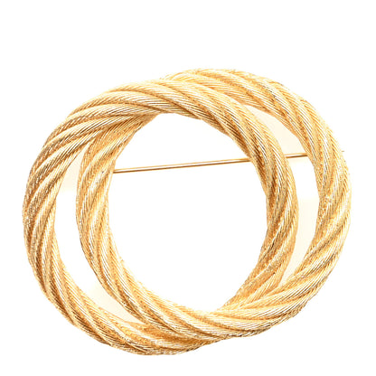 Christian Dior Monogram Round Brooch Gold 1 of 3