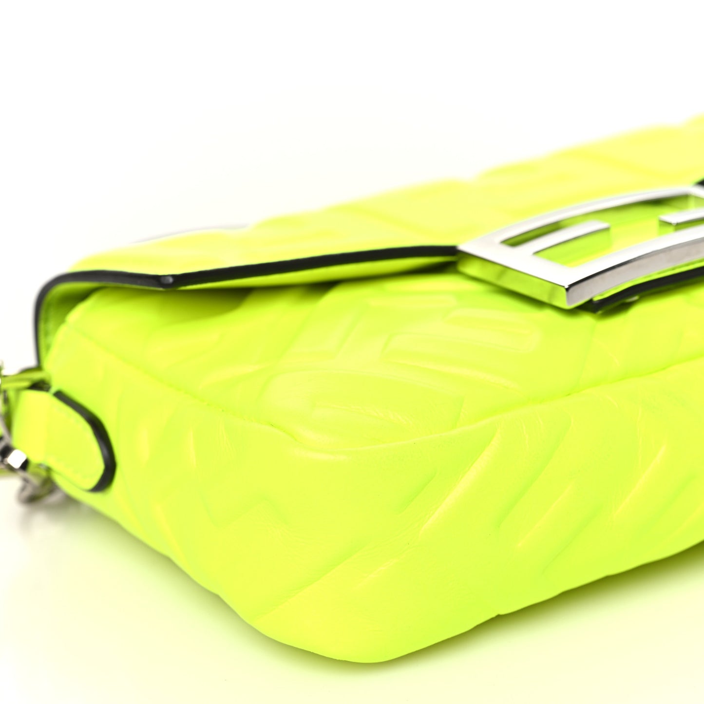 Nappa FF 1974 Embossed Mini Baguette Neon Yellow