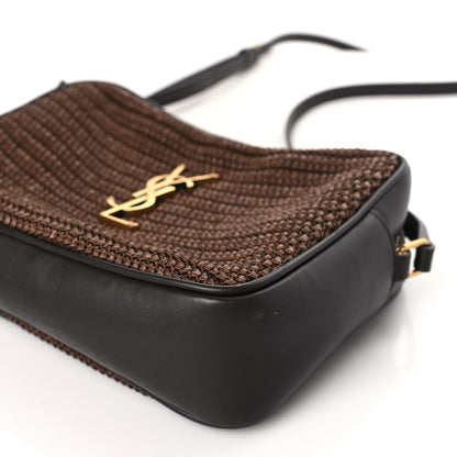 Saint Laurent Raffia Canvas Monogram Lou Camera Bag Dark Chocolate 8 of 8