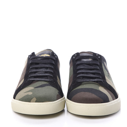 Saint Laurent Canvas Camouflage Signa SL/06 Low Top Sneakers 44 Kaki 2 of 8