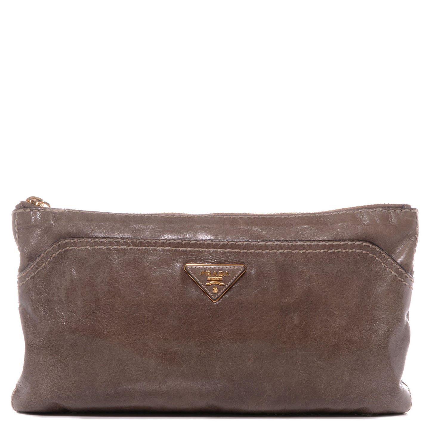 Vitello Shine Pochette Clutch Argilla