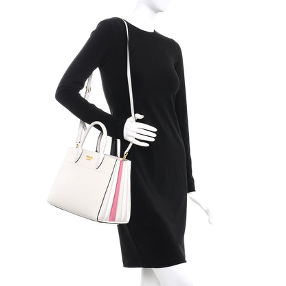 Prada Saffiano Calfskin Bibliotheque Top Handle White Begonia 2 of 8