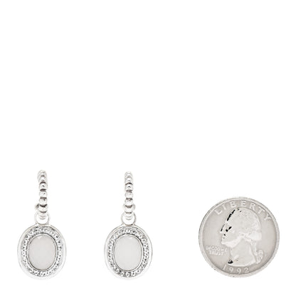 John Hardy Sterling Silver Batu Bedge White Sapphire Chalcedony Drop Earrings 2 of 4
