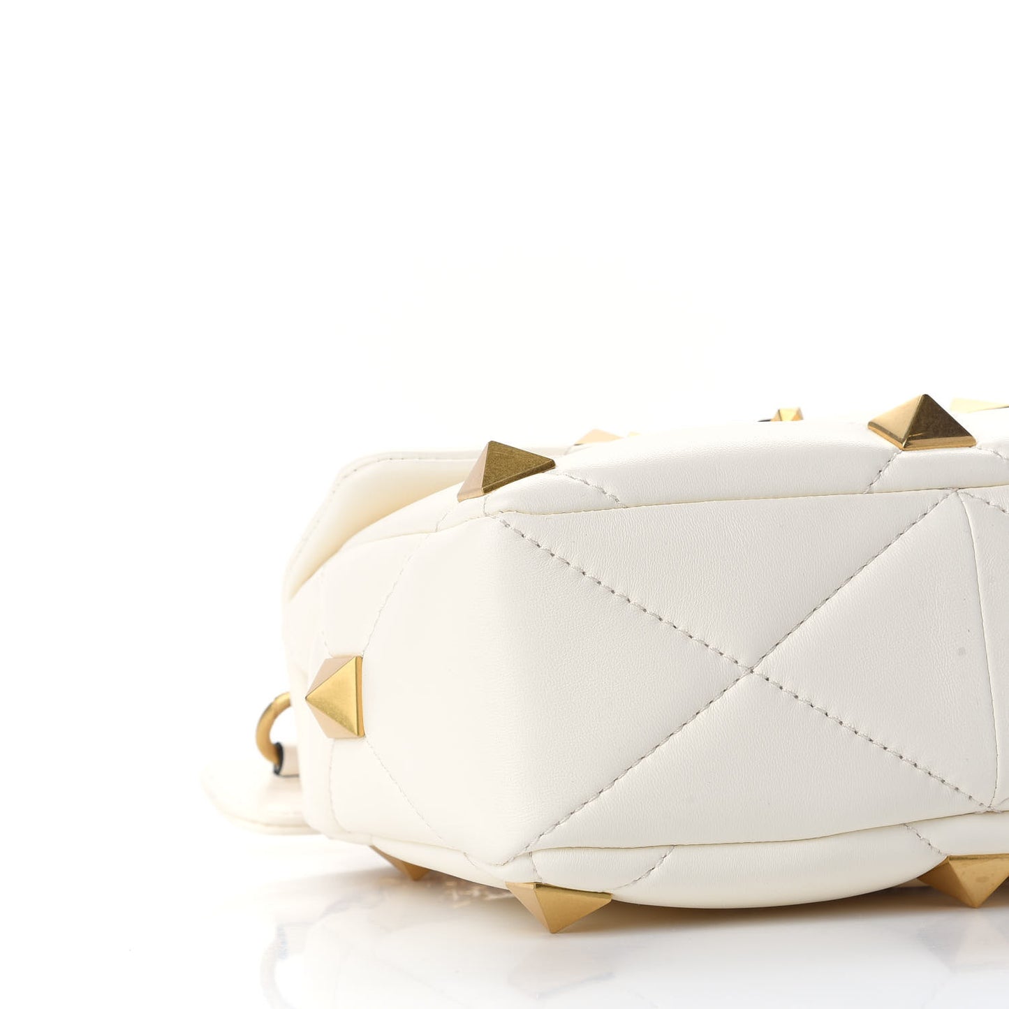 Nappa Large Roman Stud Shoulder Bag Ivory