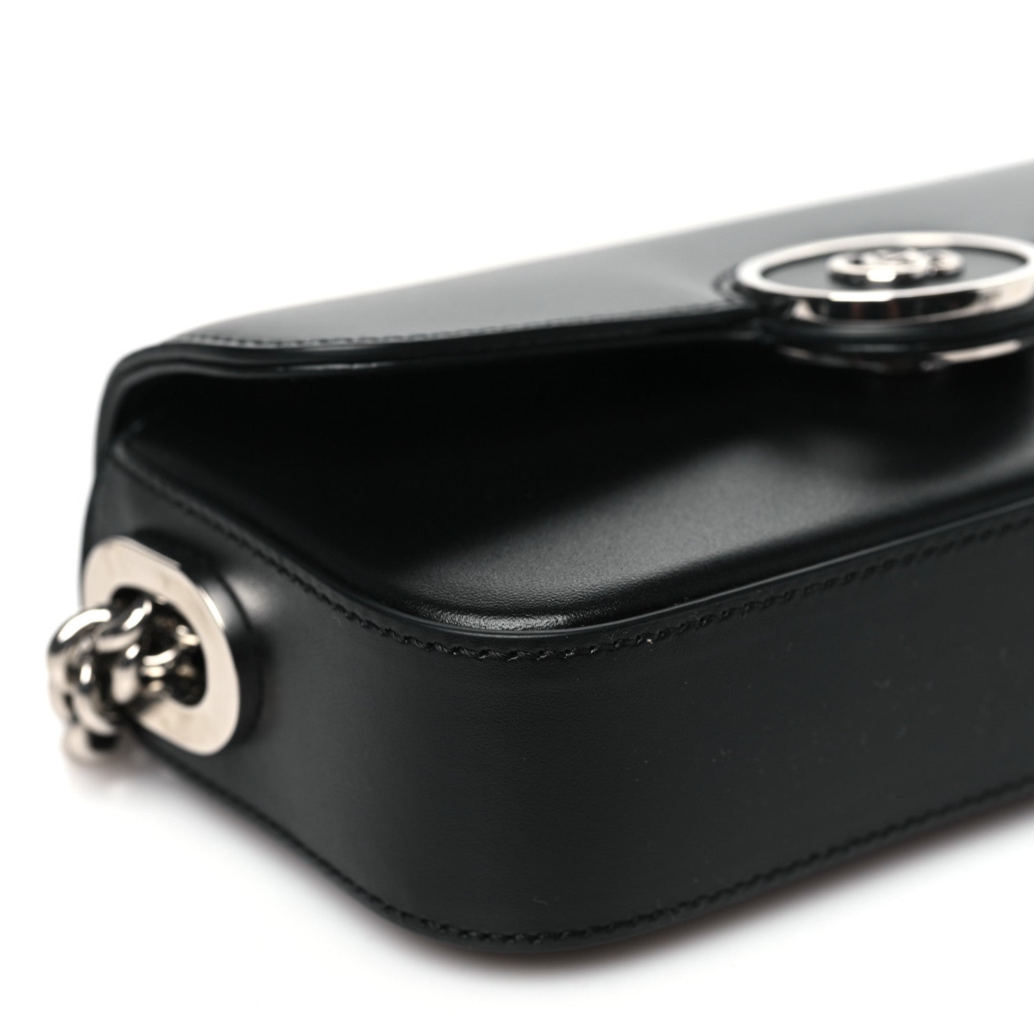 Gucci Senna Calfskin Petite GG Top Handle Shoulder Bag Black 9 of 10