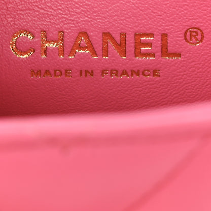 Chanel Lambskin Chevron Quilted Mini Rectangular Flap Fuchsia 6 of 12