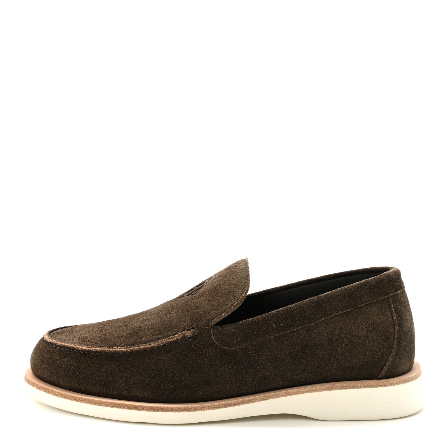 Hermes Suede Calfskin Mens Low Loafers 41.5 Ecorce 1 of 10