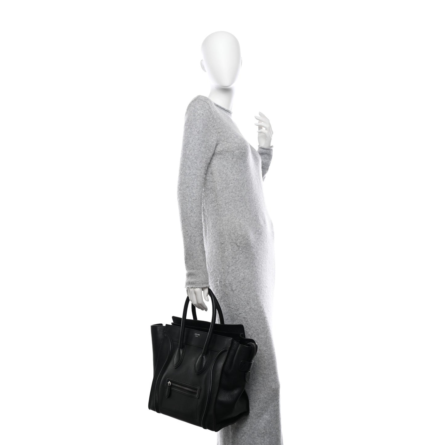 Drummed Calfskin Mini Luggage Black