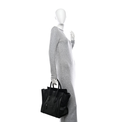 Celine Drummed Calfskin Mini Luggage Black 2 of 12