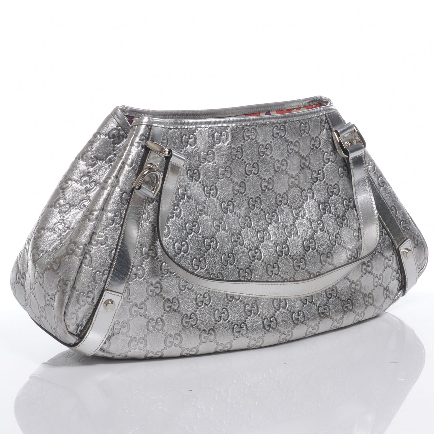 Guccissima Medium Abbey Shoulder Bag Silver