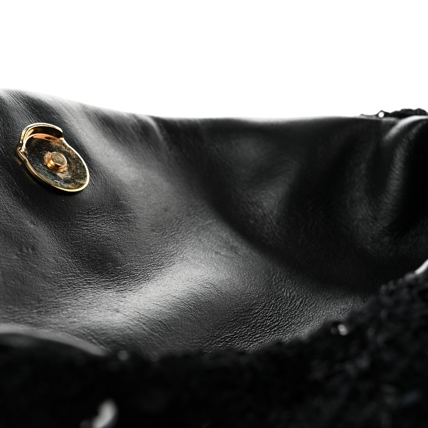 Sequin Monogram Loulou Puffer Pouch Clutch Black