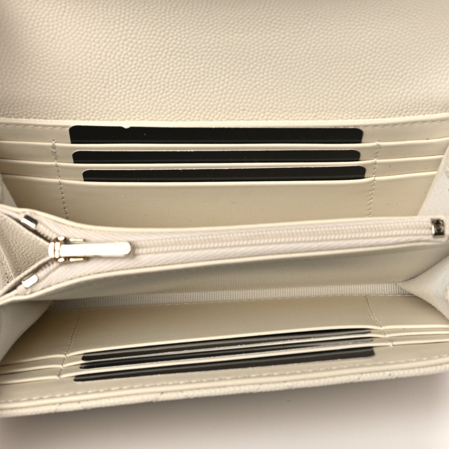 Caviar Quilted Medium Flap Wallet White