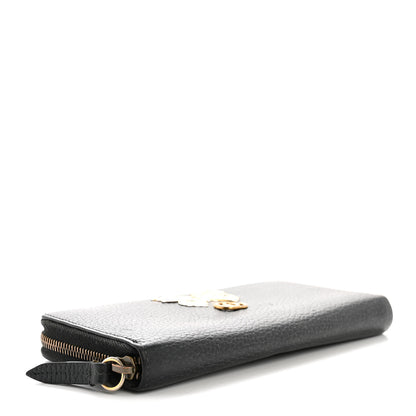 Gucci Calfskin Butterfly Zip Around Wallet Black 4 of 8