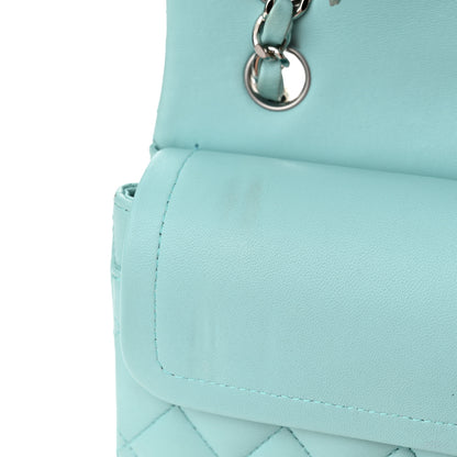 Chanel Lambskin Quilted Small Double Flap Light Blue 12 of 15