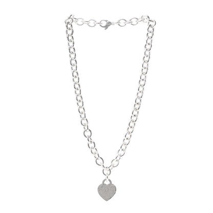 Tiffany Sterling Silver Notes Heart Tag Necklace 3 of 5