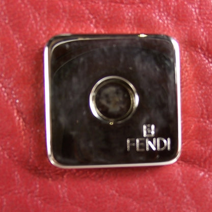 Fendi Crinkled Lambskin Mia Shoulder Flap Red 7 of 12