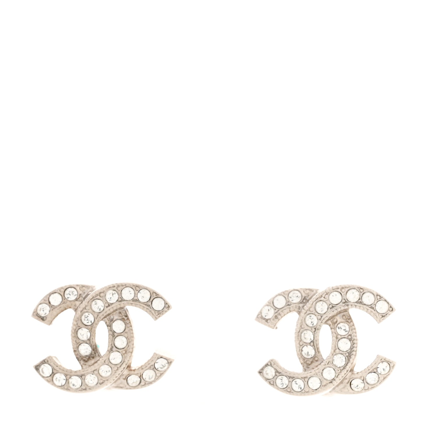 Crystal Mini CC Earrings Silver