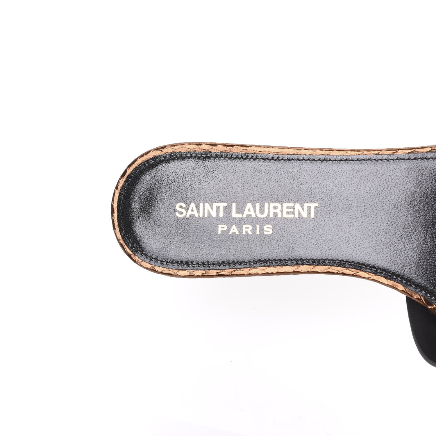 Saint Laurent Metallic Snakeskin Nu Pied 05 Slide Sandals 36 Kanyon Bronze 7 of 9