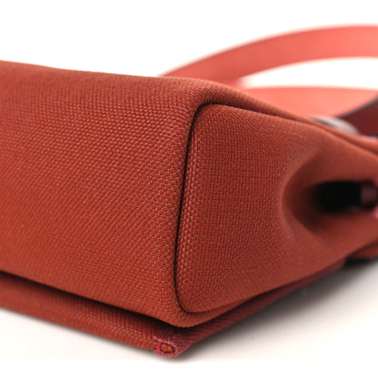 Hermes Military Toile Vache Hunter Herbag Zip Retourne 20  Rouge H 10 of 11