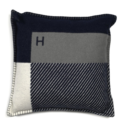 Hermes Wool Cashmere H Riviera Pillow Marine 1 of 3