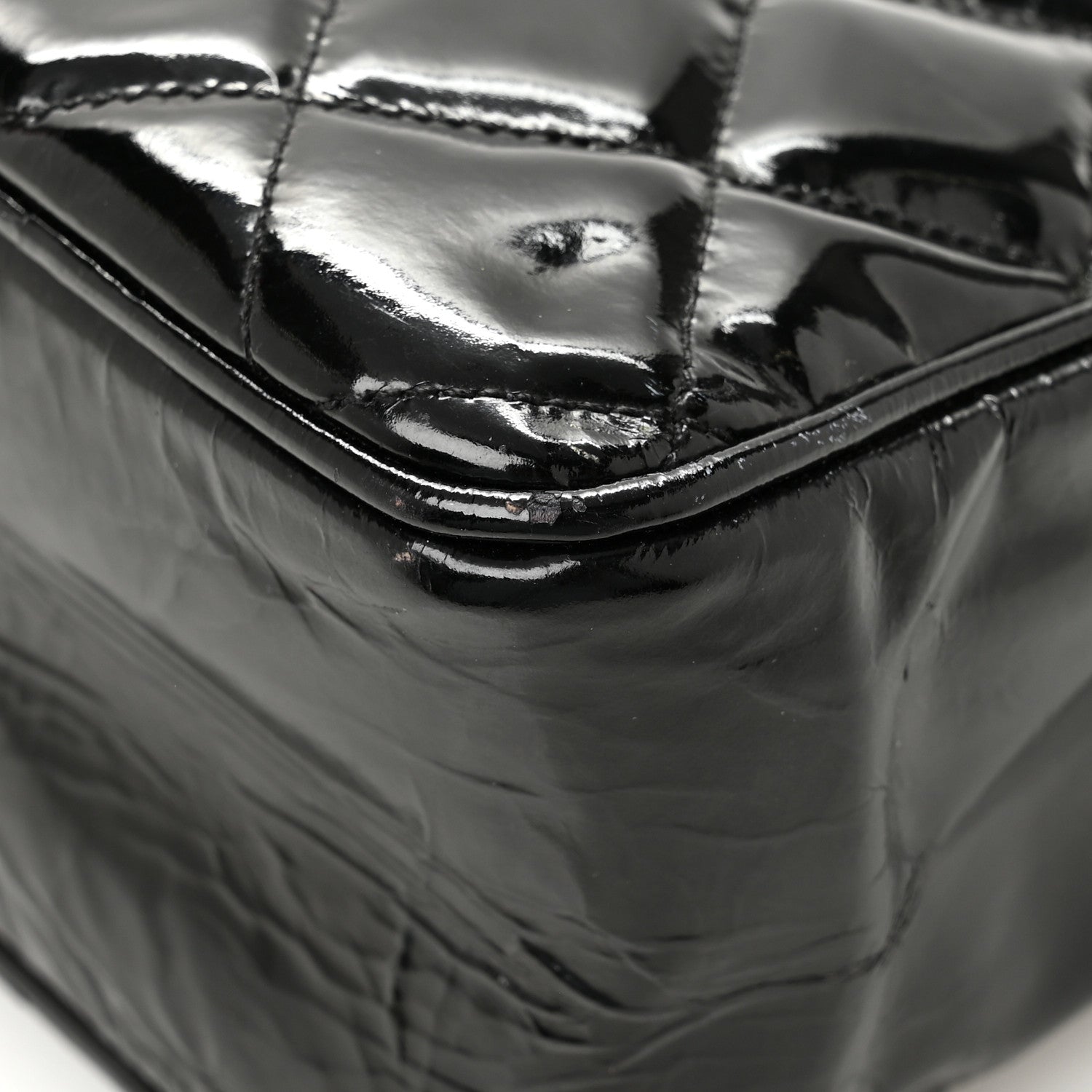 Chanel Patent Quilted Shopping Tote  Black 12 of 14
