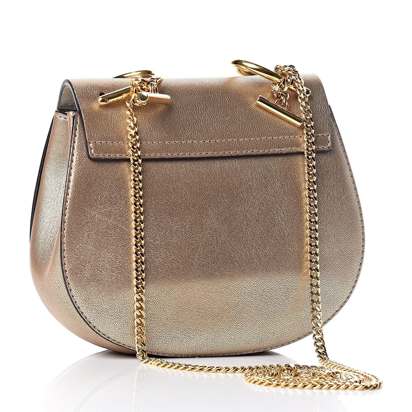 Metallic Goatskin Mini Drew Shoulder Bag Abstract Gold