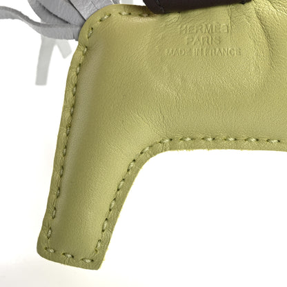 Hermes Milo Lambskin Grigri Rodeo Horse Bag Charm PM Jaune Bourgeon Bleu Brume Rouge Sellier 3 of 4