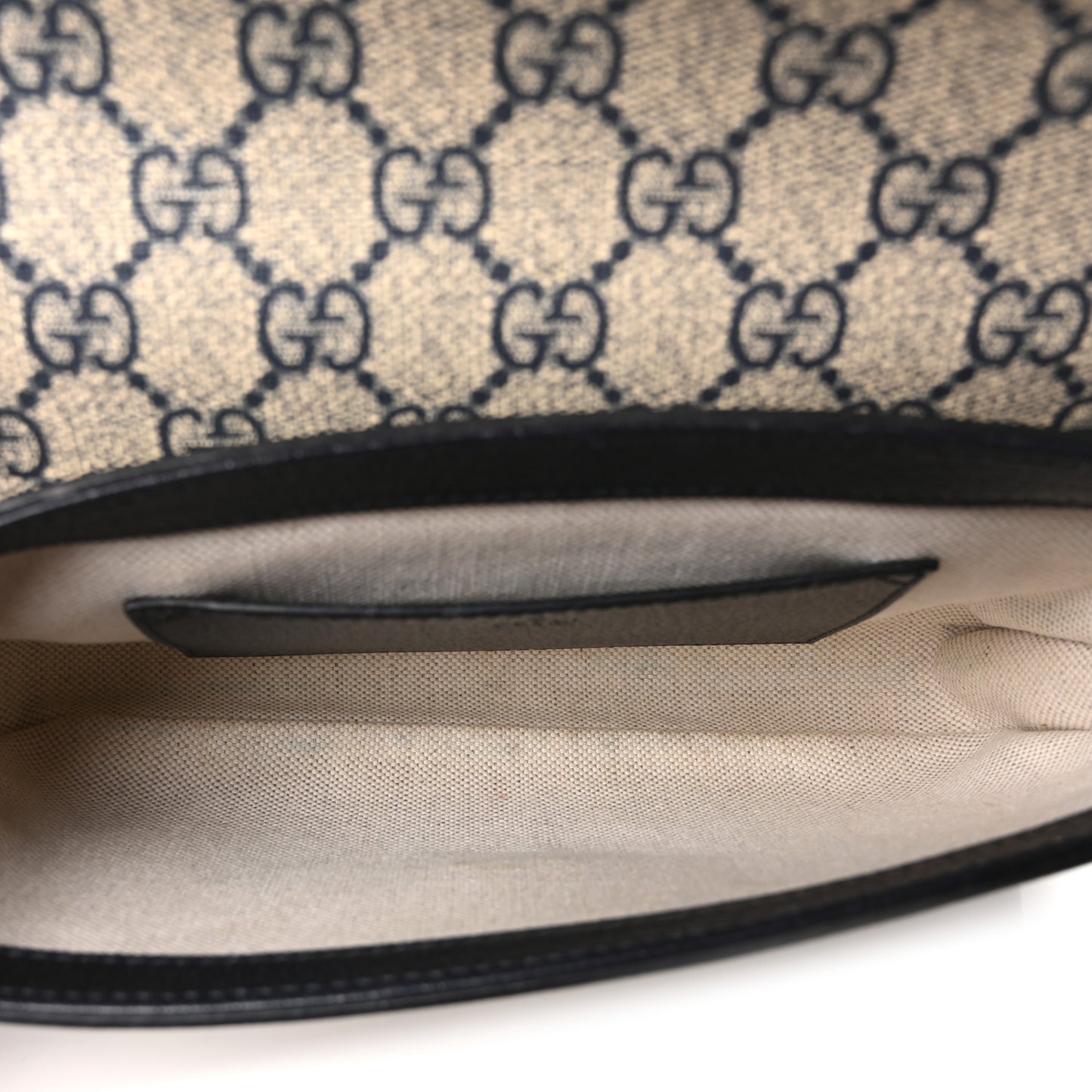 GG Supreme Monogram Textured Dollar Calfskin Web Mini Ophidia Envelope Shoulder Bag Beige Blue