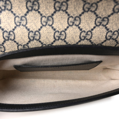 Gucci GG Supreme Monogram Textured Dollar Calfskin Web Mini Ophidia Envelope Shoulder Bag Beige Blue 5 of 10