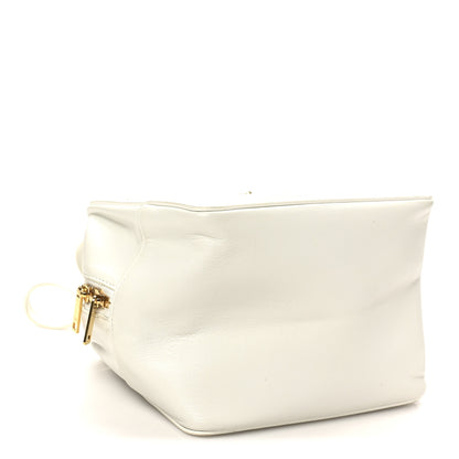 Celine Smooth Calfskin Cuir Triomphe Folded Cube Bag Arctic White 8 of 9