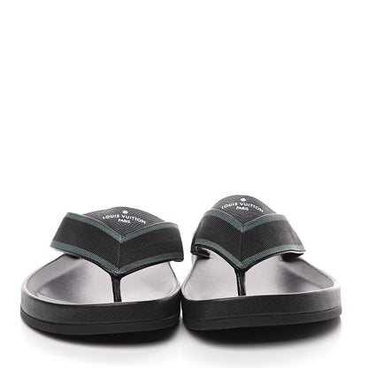 Louis Vuitton Taiga Mens Thong Sandals 10.5 Navy 2 of 8