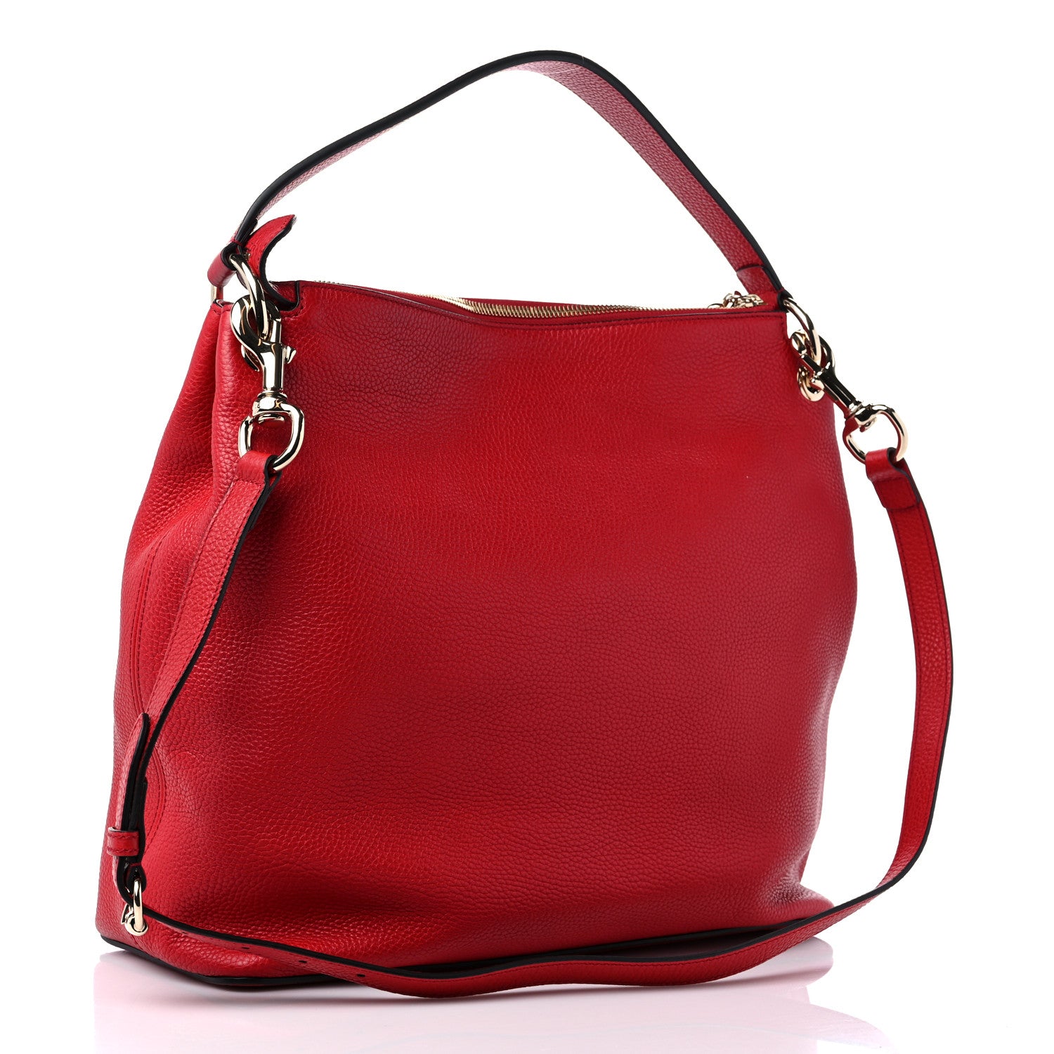 Gucci Pebbled Calfskin Large Soho Hobo Tabasco Red 2 of 9