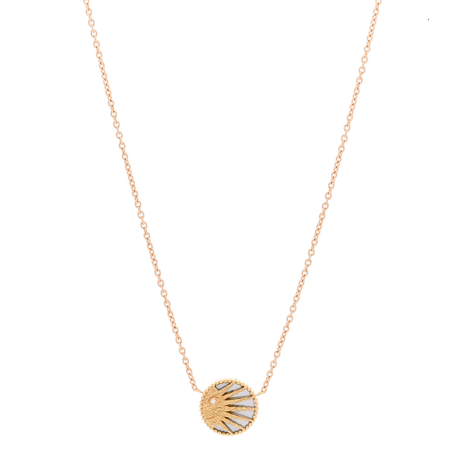 Christian Dior 18K Yellow White Gold Diamond Black Onyx Mother of Pearl Rose Celeste Pendant Necklace 3 of 9