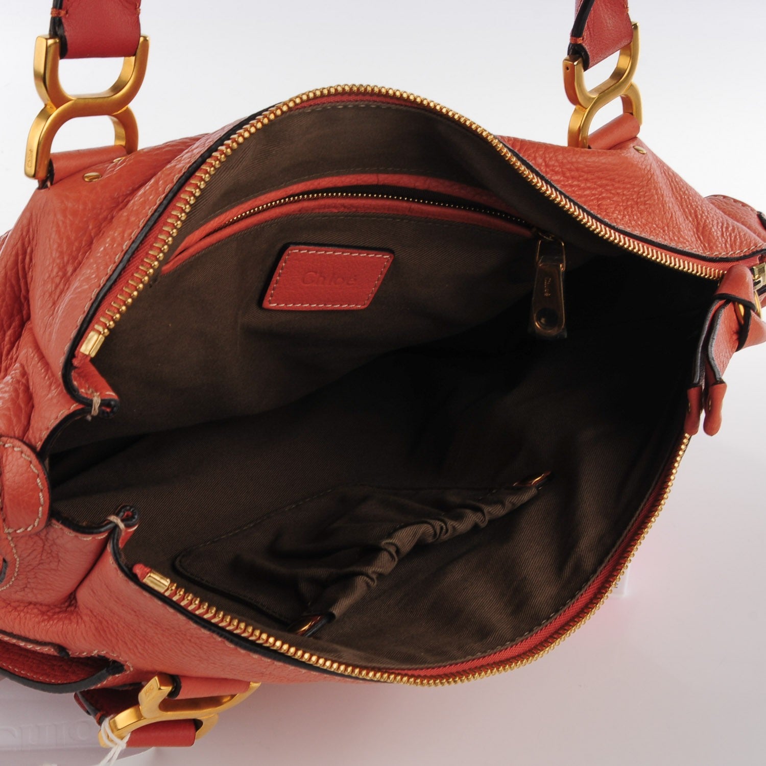 Chloe Calfskin Medium Marcie Satchel Coral 5 of 7