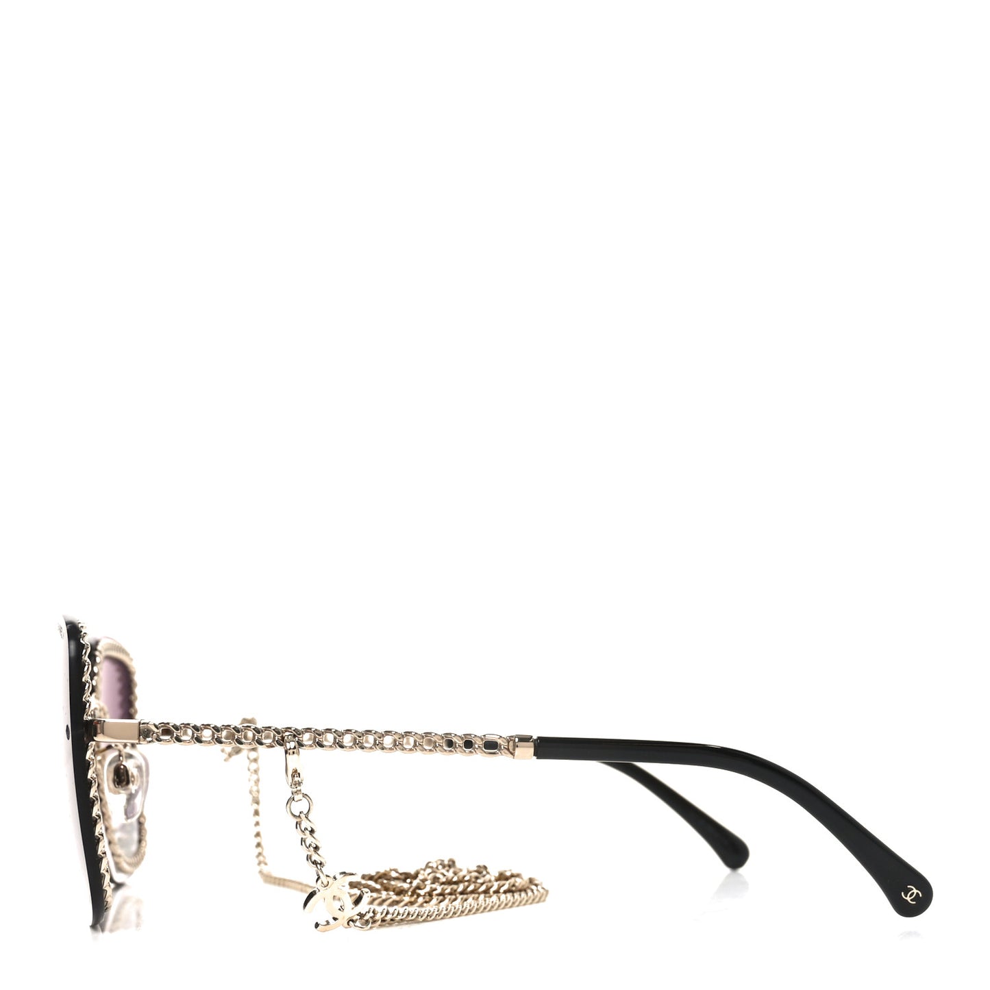 Chain Square Sunglasses 4244 Black Gold