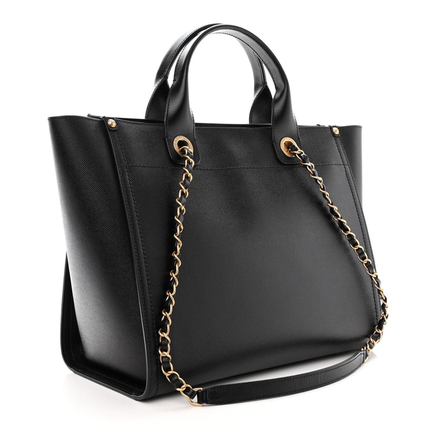 Caviar Small Studded Deauville Tote Black