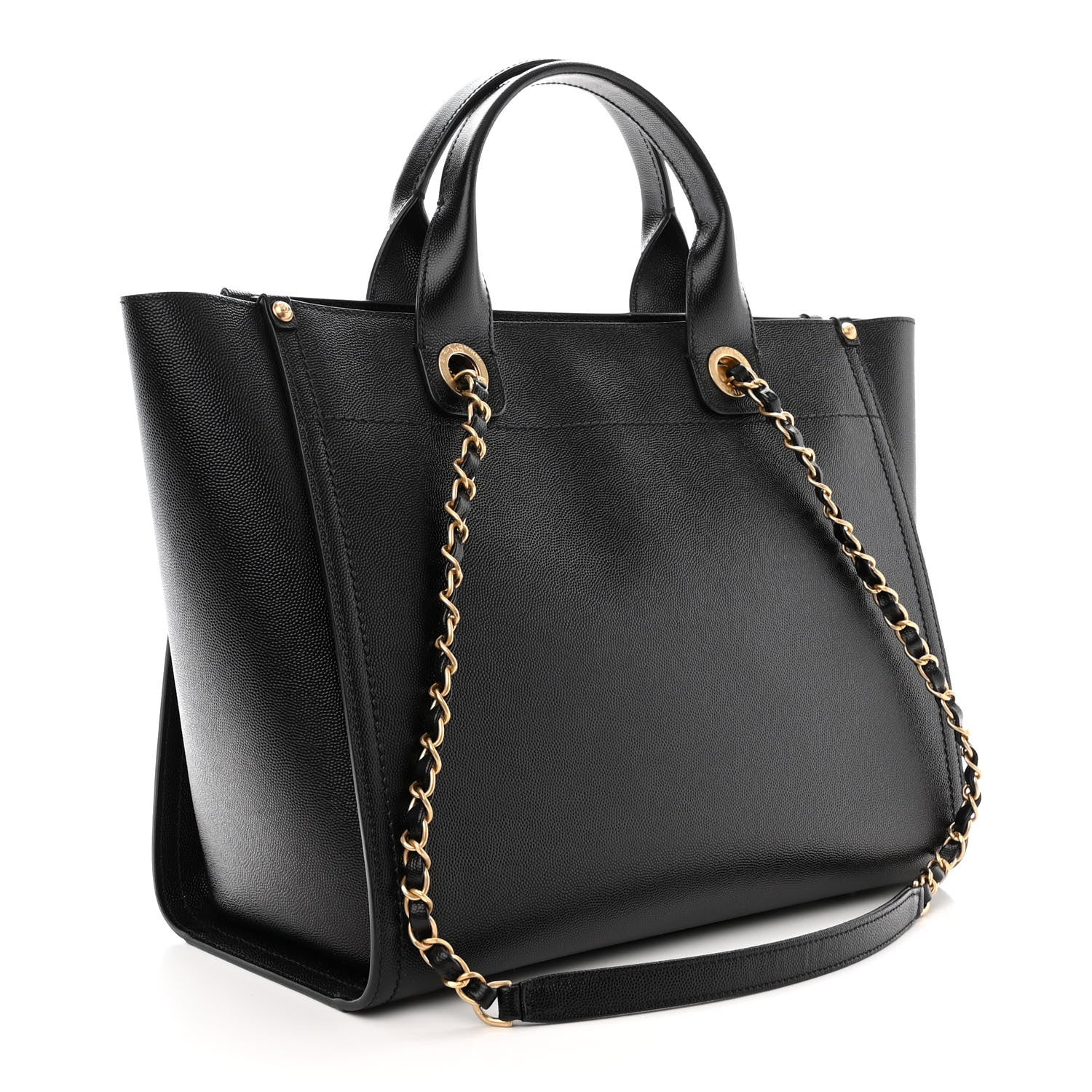 Chanel Caviar Small Studded Deauville Tote Black 3 of 9