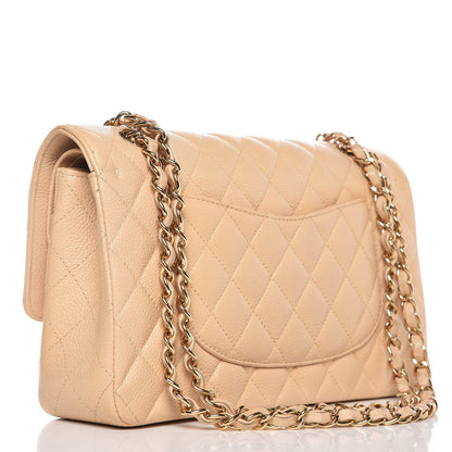 Chanel Caviar Quilted Medium Double Flap Beige Clair 3 of 8