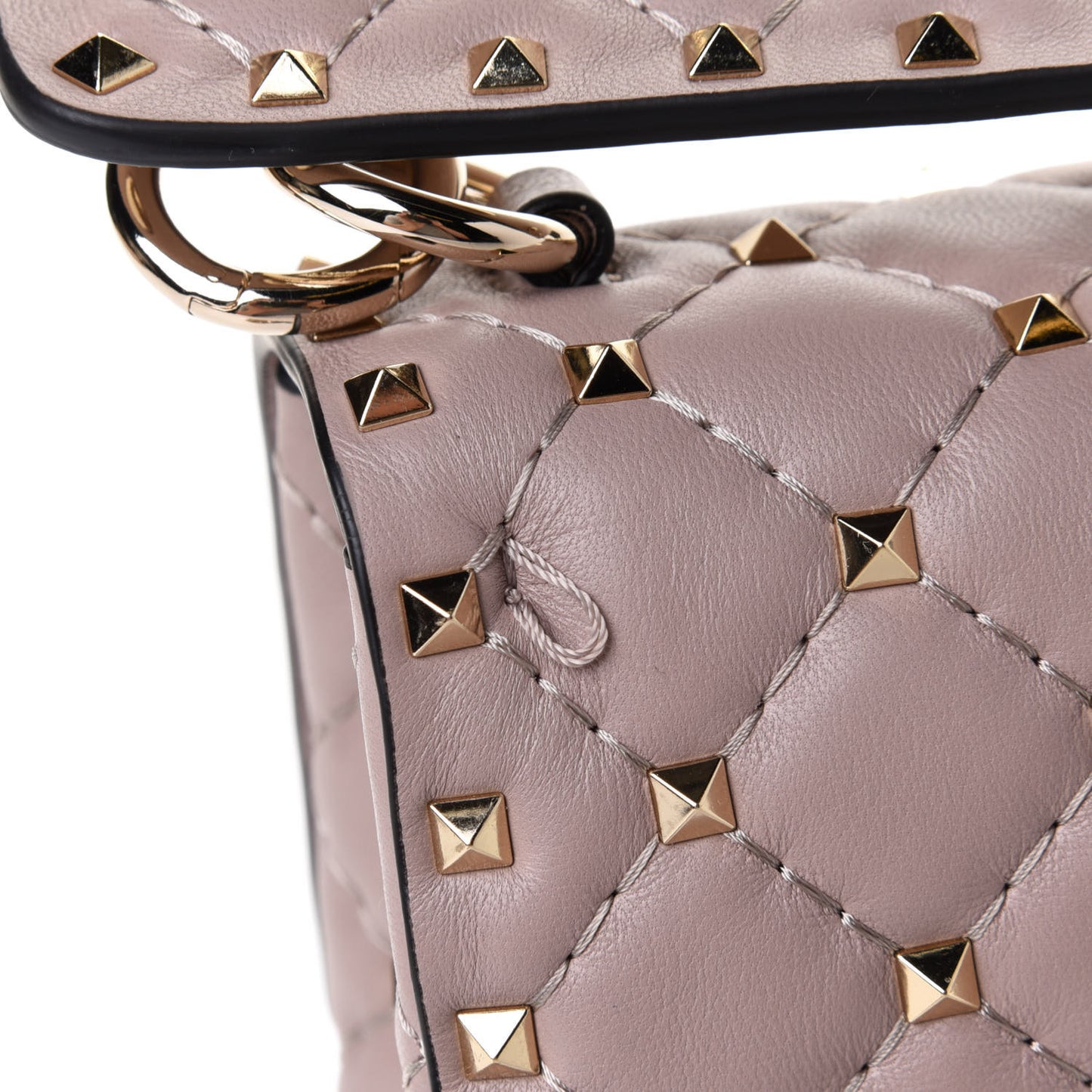 Lambskin Medium Rockstud Spike Shoulder Bag Poudre