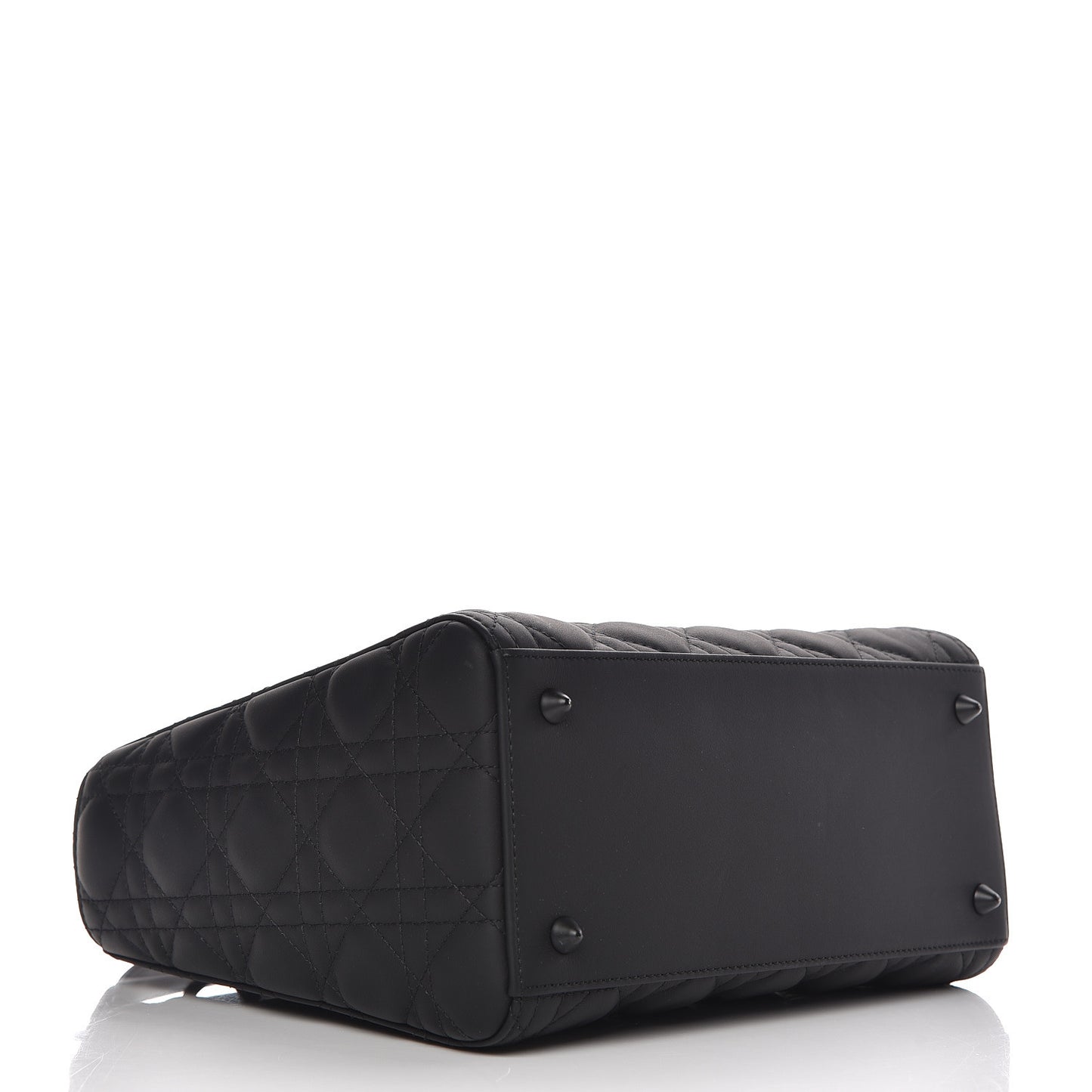 Ultra Matte Calfskin Cannage Medium Lady Dior Black