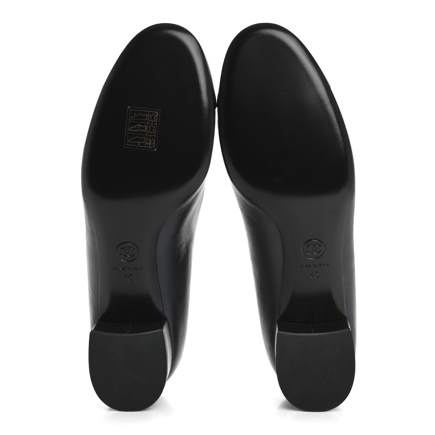 Chanel Lambskin Cap Toe CC Pumps 40 Black 6 of 9