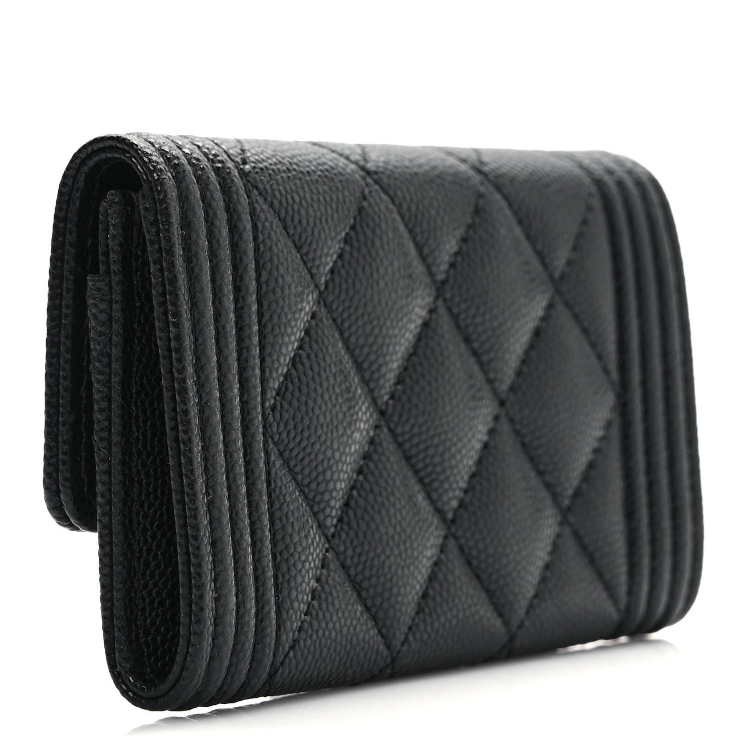 Chanel Caviar Quilted Boy Flap Card Holder Black 3 of 7