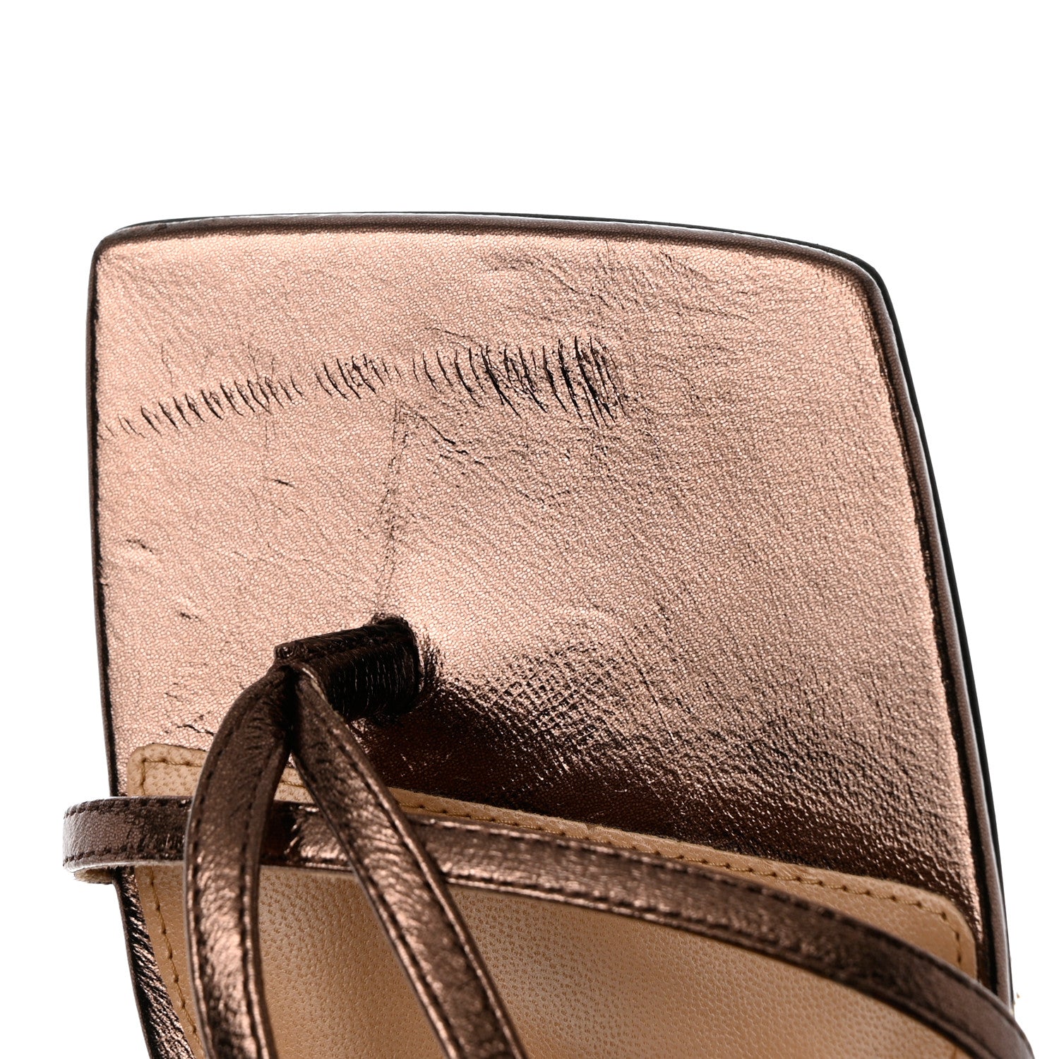 Bottega Veneta Metallic Lambskin Stretch Multi Strap 90mm Sandals 38 Fondant 11 of 11