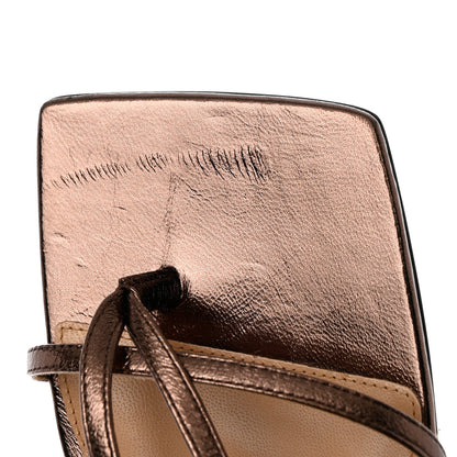 Bottega Veneta Metallic Lambskin Stretch Multi Strap 90mm Sandals 38 Fondant 11 of 11