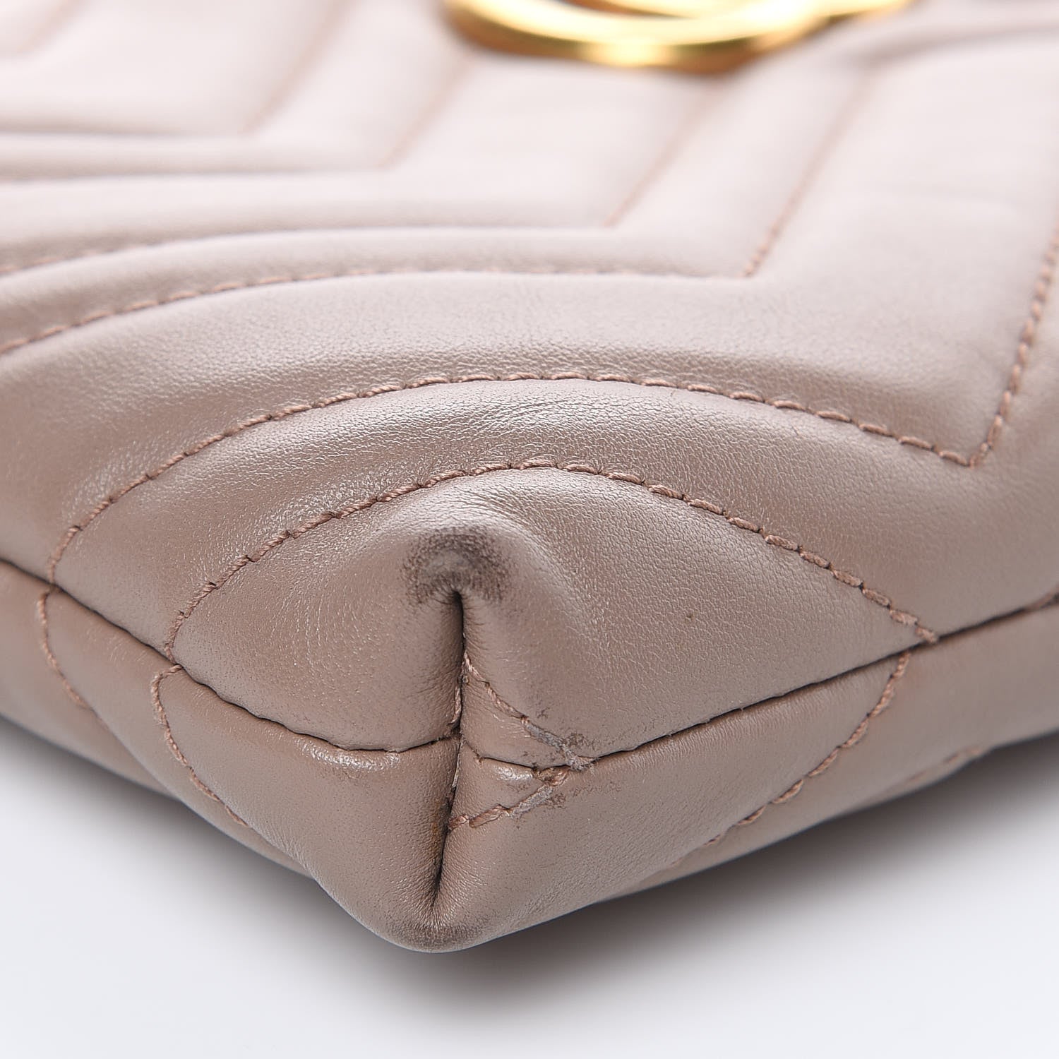 Gucci Calfskin Matelasse Mini GG Marmont Chain Bag Porcelain Rose 9 of 12